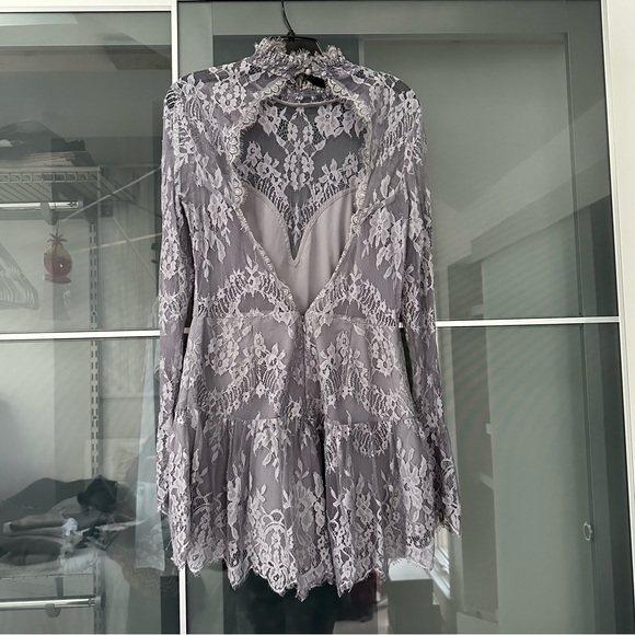 FP - Light purple lace long sleeve romper - Picture 4 of 8